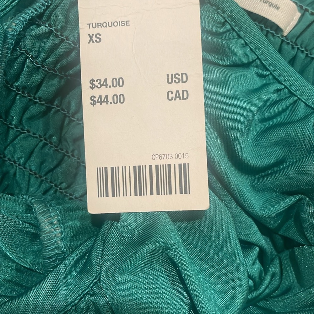 NWT!‼️: 𝕋𝕦𝕣𝕢𝕦𝕠𝕚𝕤𝕖 𝔹𝕝𝕦𝕖 🦋 ℝ𝕦𝕔𝕙𝕖𝕕 ℂ𝕒𝕞𝕚 𝕋𝕠𝕡 𝕗𝕣𝕠𝕞 𝕌𝕣𝕓𝕒𝕟 𝕆𝕦𝕥𝕗𝕚𝕥𝕥𝕖𝕣𝕤 𝕏𝕊 - Picture 6 of 7